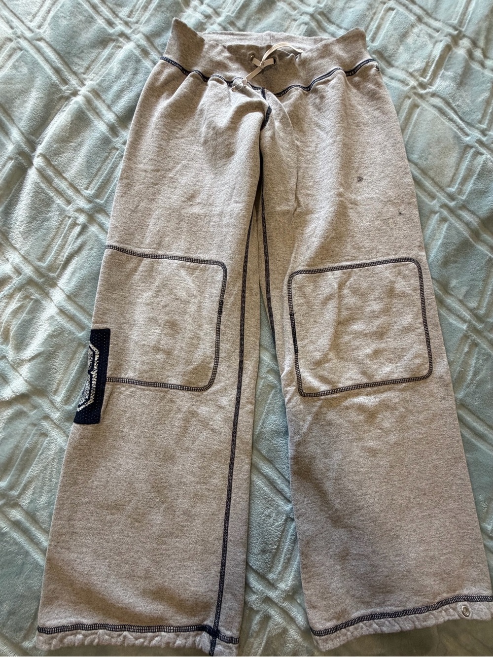 Vintage Y2K Sunday Riley Light Gray Track Joggers